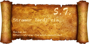 Stramer Terézia névjegykártya